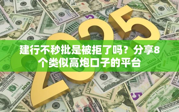 建行不秒批是被拒了吗？分享8个类似高炮口子的平台
