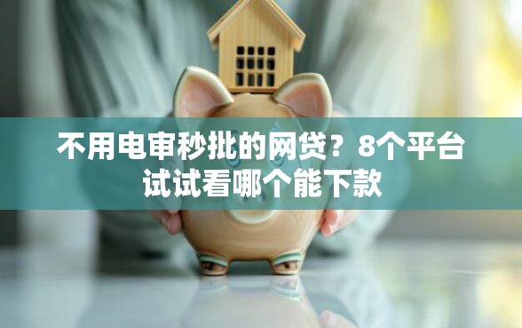 不用电审秒批的网贷？8个平台试试看哪个能下款