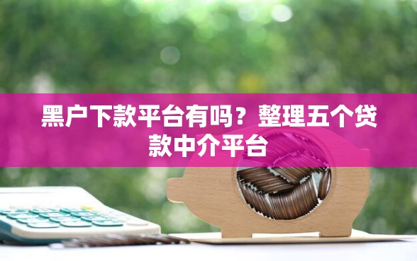 黑户下款平台有吗？整理五个贷款中介平台