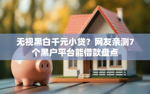无视黑白千元小贷？网友亲测7个黑户平台能借款盘点