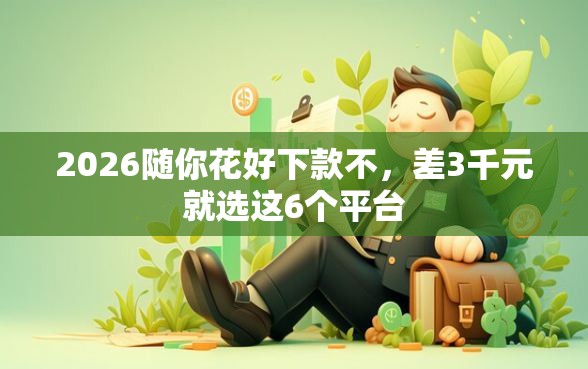 2026随你花好下款不，差3千元就选这6个平台
