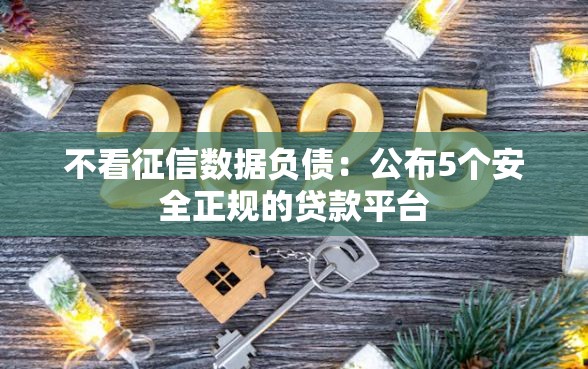 不看征信数据负债：公布5个安全正规的贷款平台