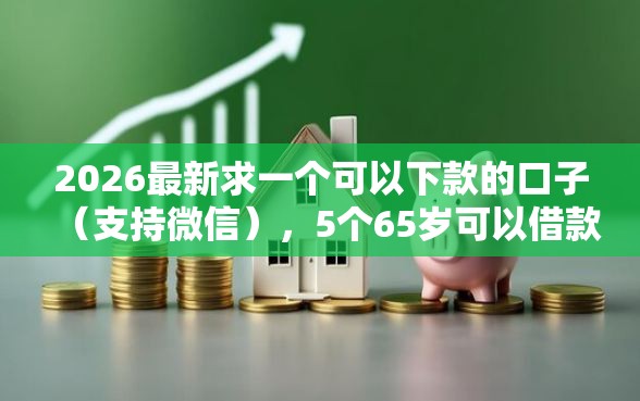 2026最新求一个可以下款的口子（支持微信），5个65岁可以借款的平台无私分享