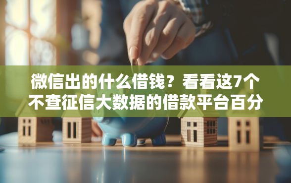 微信出的什么借钱？看看这7个不查征信大数据的借款平台百分百通过怎么样