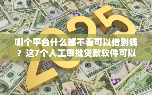 哪个平台什么都不看可以借到钱？这7个人工审批贷款软件可以试试