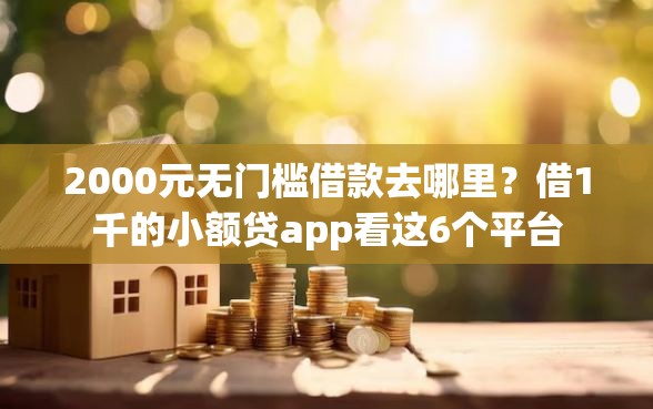 2000元无门槛借款去哪里？借1千的小额贷app看这6个平台