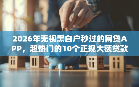 2026年无视黑白户秒过的网贷APP，超热门的10个正规大额贷款平台推荐