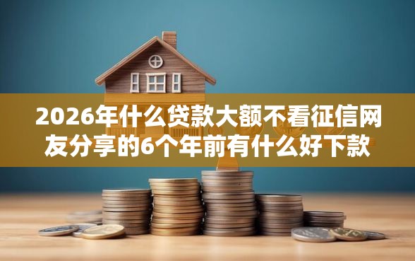 2026年什么贷款大额不看征信网友分享的6个年前有什么好下款的贷款平台我觉得不错！
