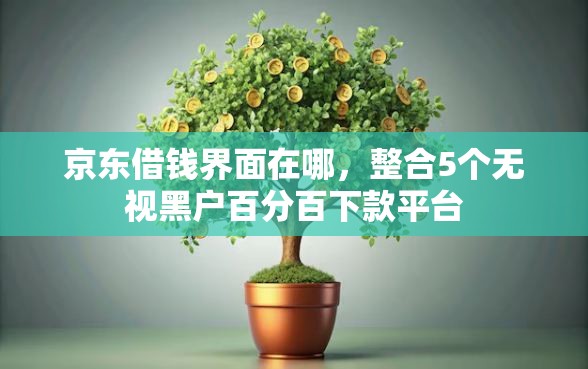 京东借钱界面在哪，整合5个无视黑户百分百下款平台