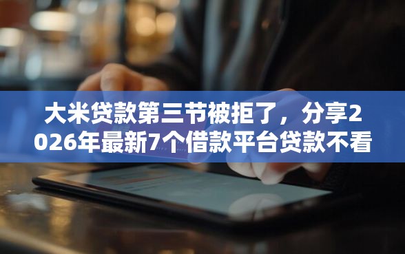 大米贷款第三节被拒了，分享2026年最新7个借款平台贷款不看征信