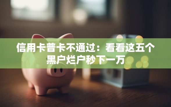信用卡普卡不通过：看看这五个黑户烂户秒下一万