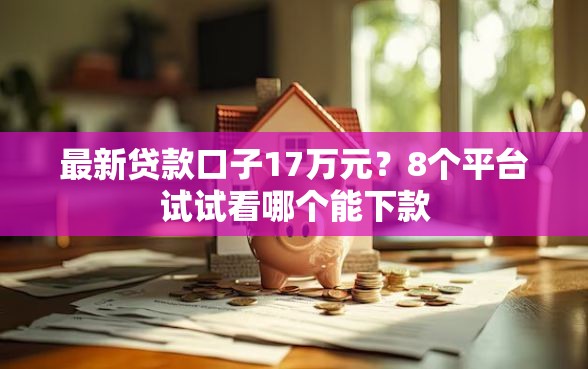 最新贷款口子17万元？8个平台试试看哪个能下款