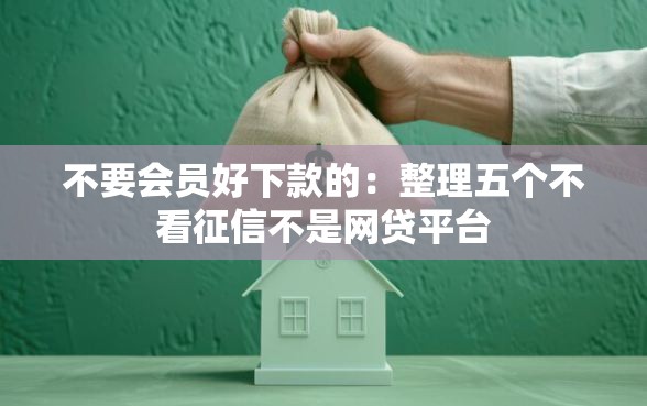 不要会员好下款的：整理五个不看征信不是网贷平台