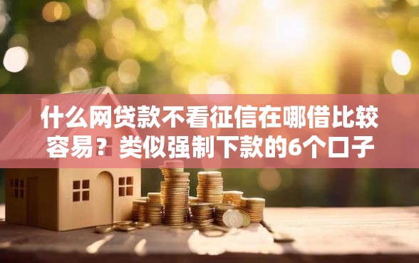 什么网贷款不看征信在哪借比较容易？类似强制下款的6个口子参考