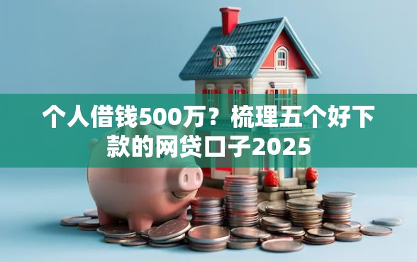 个人借钱500万？梳理五个好下款的网贷口子2025