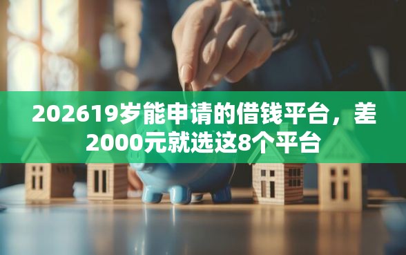 202619岁能申请的借钱平台，差2000元就选这8个平台