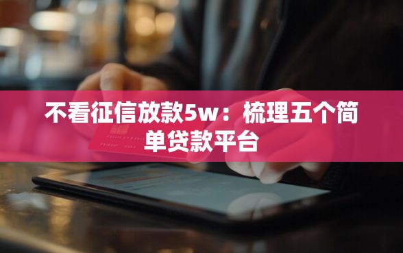 不看征信放款5w：梳理五个简单贷款平台