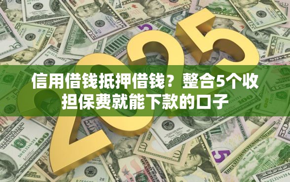 信用借钱抵押借钱？整合5个收担保费就能下款的口子