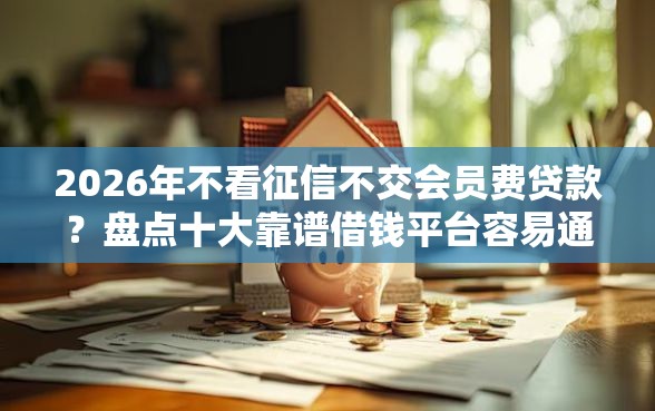 2026年不看征信不交会员费贷款？盘点十大靠谱借钱平台容易通过的