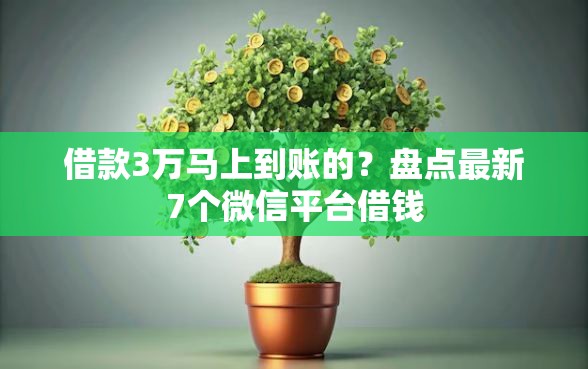 借款3万马上到账的？盘点最新7个微信平台借钱
