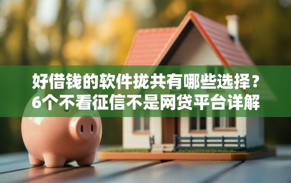 好借钱的软件拢共有哪些选择？6个不看征信不是网贷平台详解