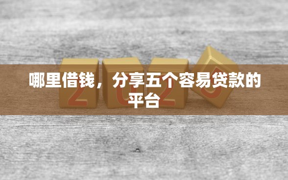 哪里借钱，分享五个容易贷款的平台