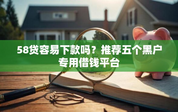 58贷容易下款吗？推荐五个黑户专用借钱平台