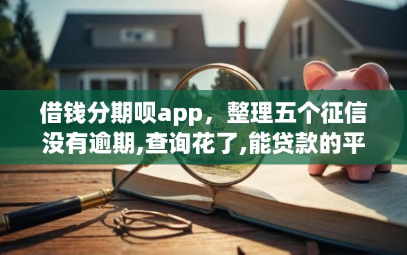 借钱分期呗app，整理五个征信没有逾期,查询花了,能贷款的平台