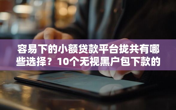 容易下的小额贷款平台拢共有哪些选择？10个无视黑户包下款的口子详解