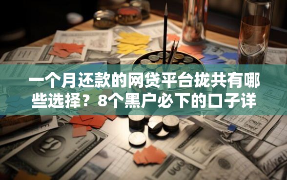 一个月还款的网贷平台拢共有哪些选择？8个黑户必下的口子详解