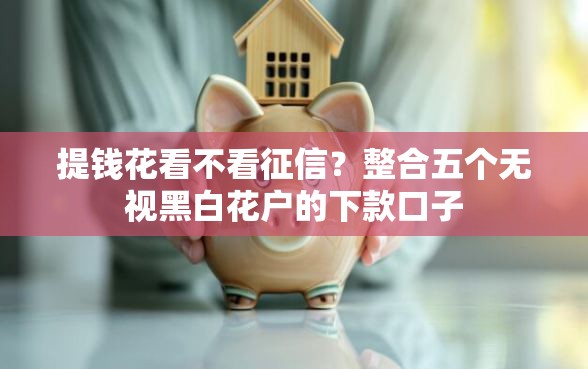 提钱花看不看征信？整合五个无视黑白花户的下款口子
