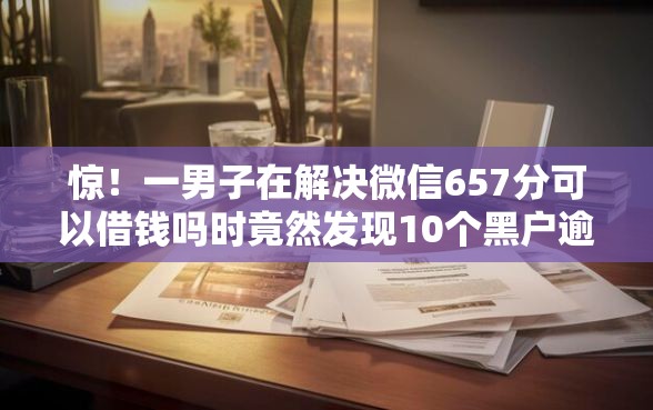 惊！一男子在解决微信657分可以借钱吗时竟然发现10个黑户逾期借款平台，事后分享了出来