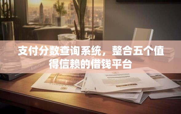 支付分数查询系统，整合五个值得信赖的借钱平台