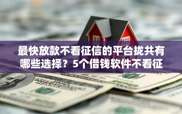 最快放款不看征信的平台拢共有哪些选择?5个借钱软件不看征信的容易下款的详解 最快放款不看征信的平台拢共有哪些选择?5个借钱软件不看征信的容易下款的详解