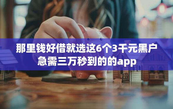 那里钱好借就选这6个3千元黑户急需三万秒到的的app