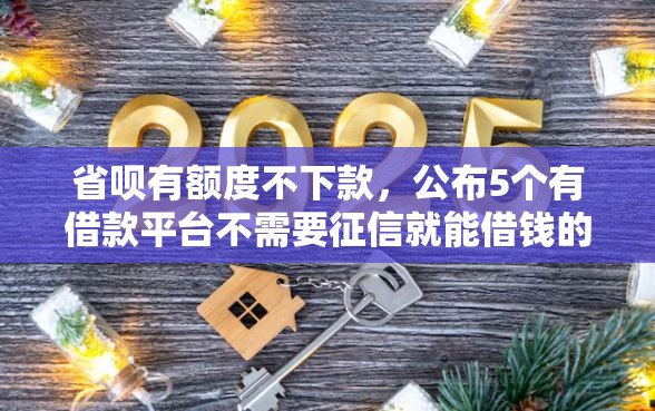 省呗有额度不下款，公布5个有借款平台不需要征信就能借钱的