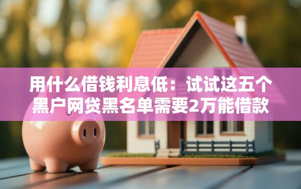 用什么借钱利息低：试试这五个黑户网贷黑名单需要2万能借款平台
