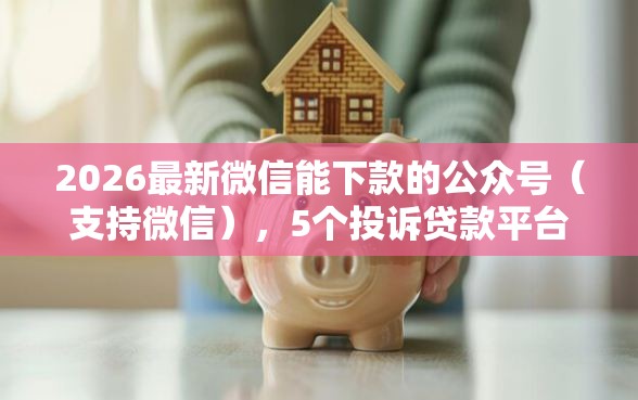 2026最新微信能下款的公众号（支持微信），5个投诉贷款平台无私分享