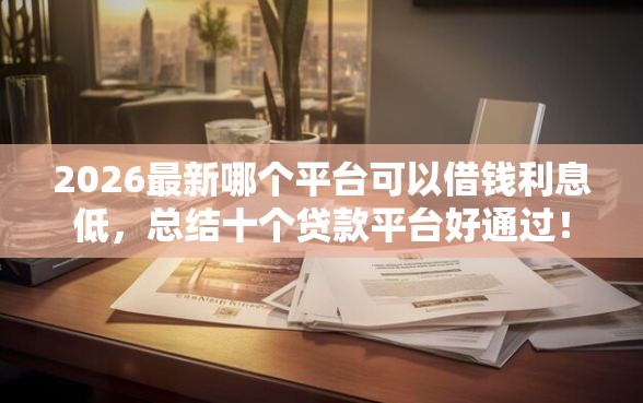 2026最新哪个平台可以借钱利息低，总结十个贷款平台好通过！