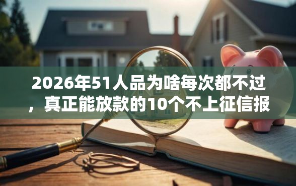 2026年51人品为啥每次都不过，真正能放款的10个不上征信报告的贷款口子推荐