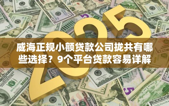 威海正规小额贷款公司拢共有哪些选择？9个平台贷款容易详解