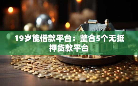 19岁能借款平台：整合5个无抵押贷款平台