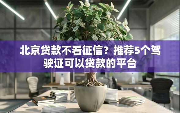 北京贷款不看征信？推荐5个驾驶证可以贷款的平台