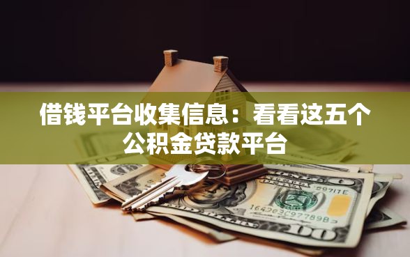 借钱平台收集信息：看看这五个公积金贷款平台