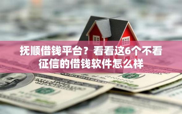 抚顺借钱平台？看看这6个不看征信的借钱软件怎么样