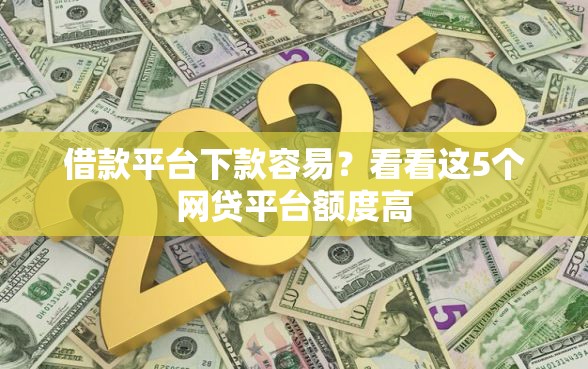 借款平台下款容易？看看这5个网贷平台额度高