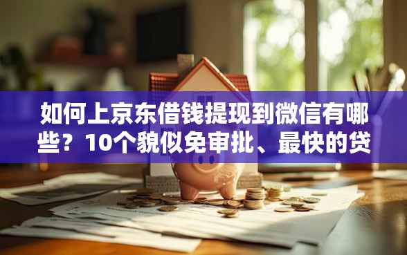 如何上京东借钱提现到微信有哪些？10个貌似免审批、最快的贷款平台合集