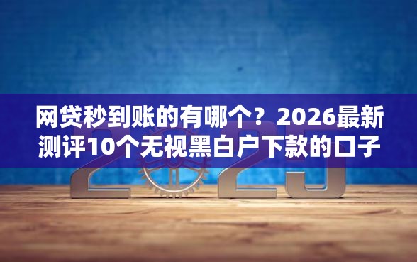 网贷秒到账的有哪个？2026最新测评10个无视黑白户下款的口子