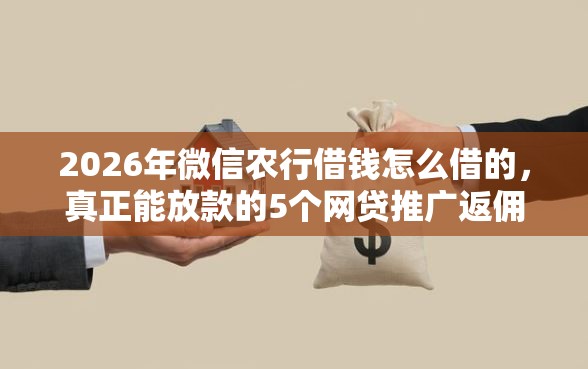 2026年微信农行借钱怎么借的，真正能放款的5个网贷推广返佣平台推荐