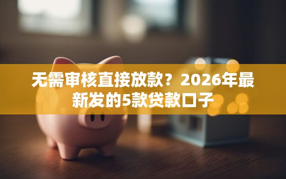 无需审核直接放款？2026年最新发的5款贷款口子